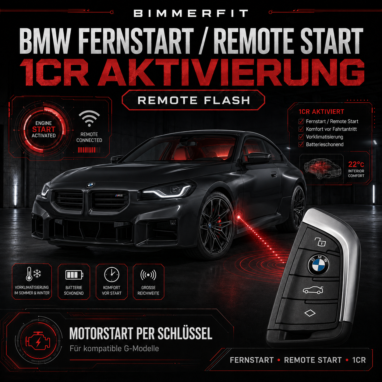 BMW Fernstart / Remote Start per Schlüssel – 1CR Aktivierung