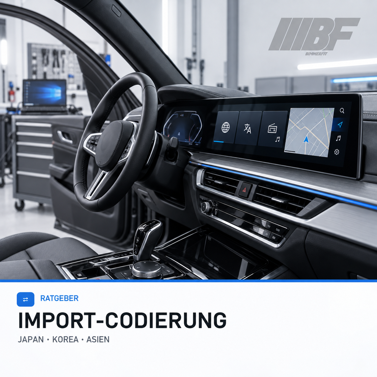 Modernes BMW-Infotainment mit Sprache, Radio und Navigation für die Japan- und Korea-Importcodierung