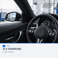BMW Fahrerbereich mit Lenkrad und Instrumenten für ELV-Codierung