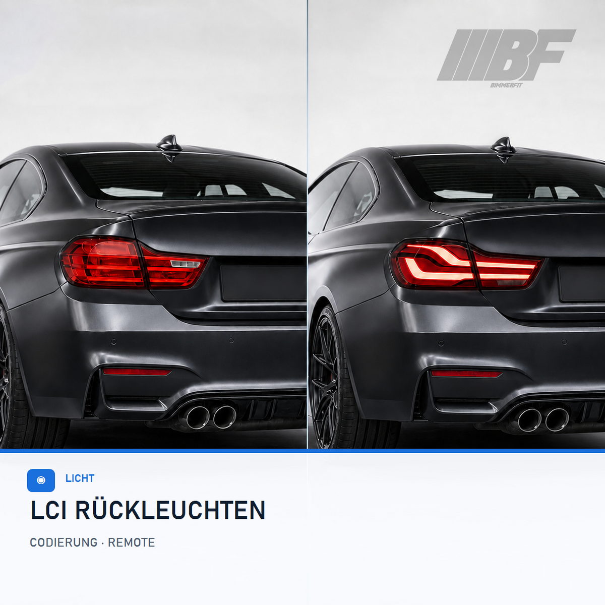 Vergleich serienmäßiger und LCI-Rückleuchten am BMW