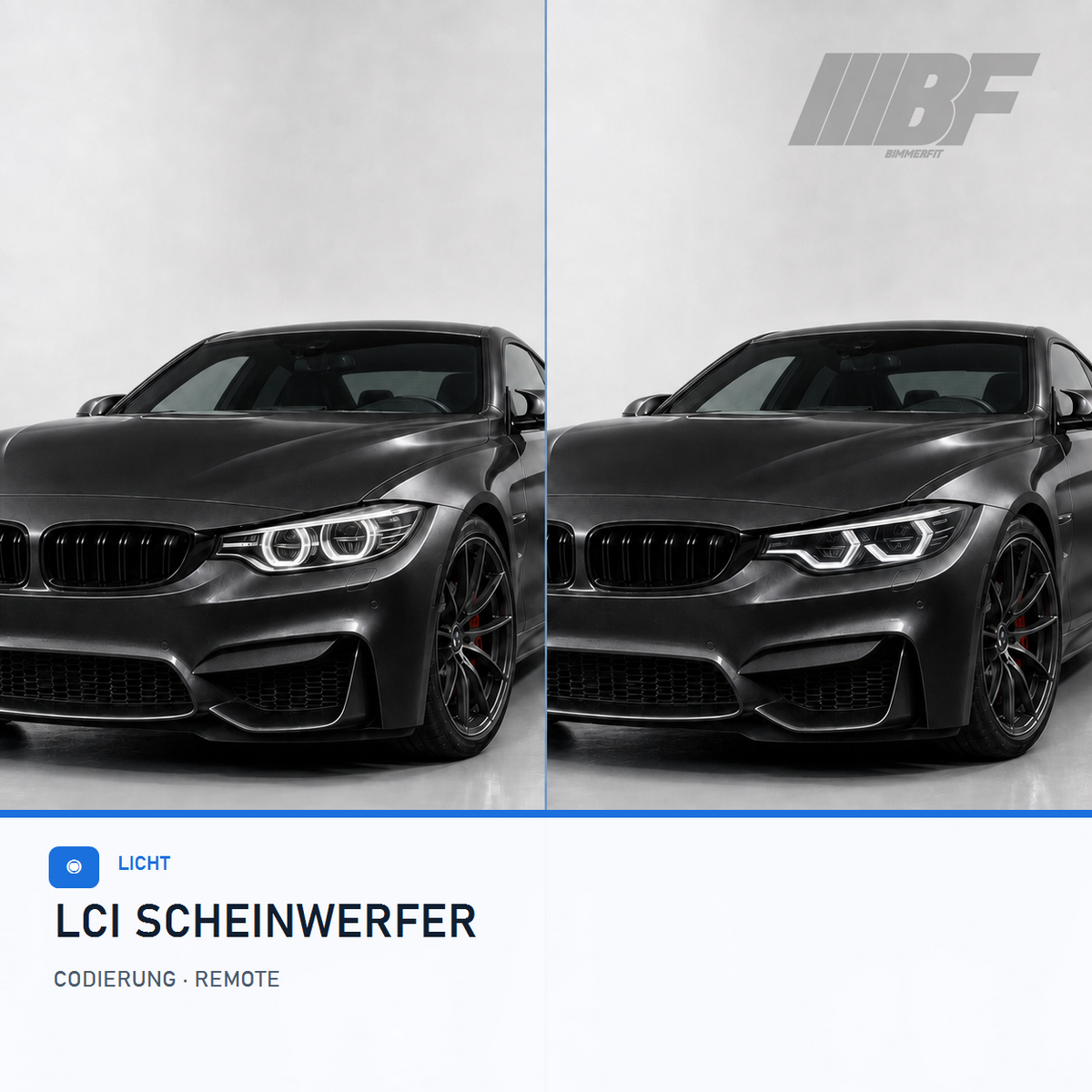 Vergleich serienmäßiger und LCI-Scheinwerfer am BMW