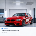 Roter BMW M3 F80 im hellen Werkstattstudio mit Bimmerfit-Logo und schwarz-weißem Seitendesign